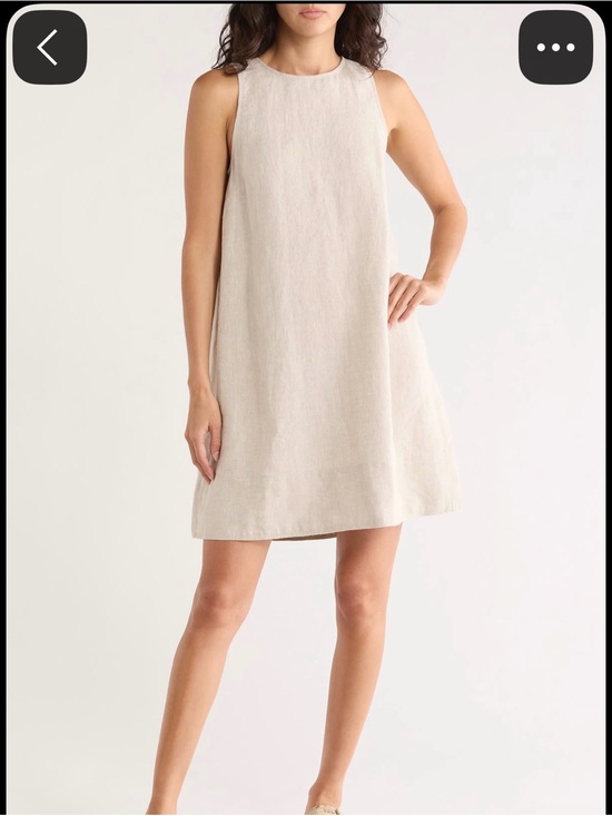 Madewell Dresses & Skirts - Madewell Sleeveless Mini Shift Dress in Light Beige Linen Transitional